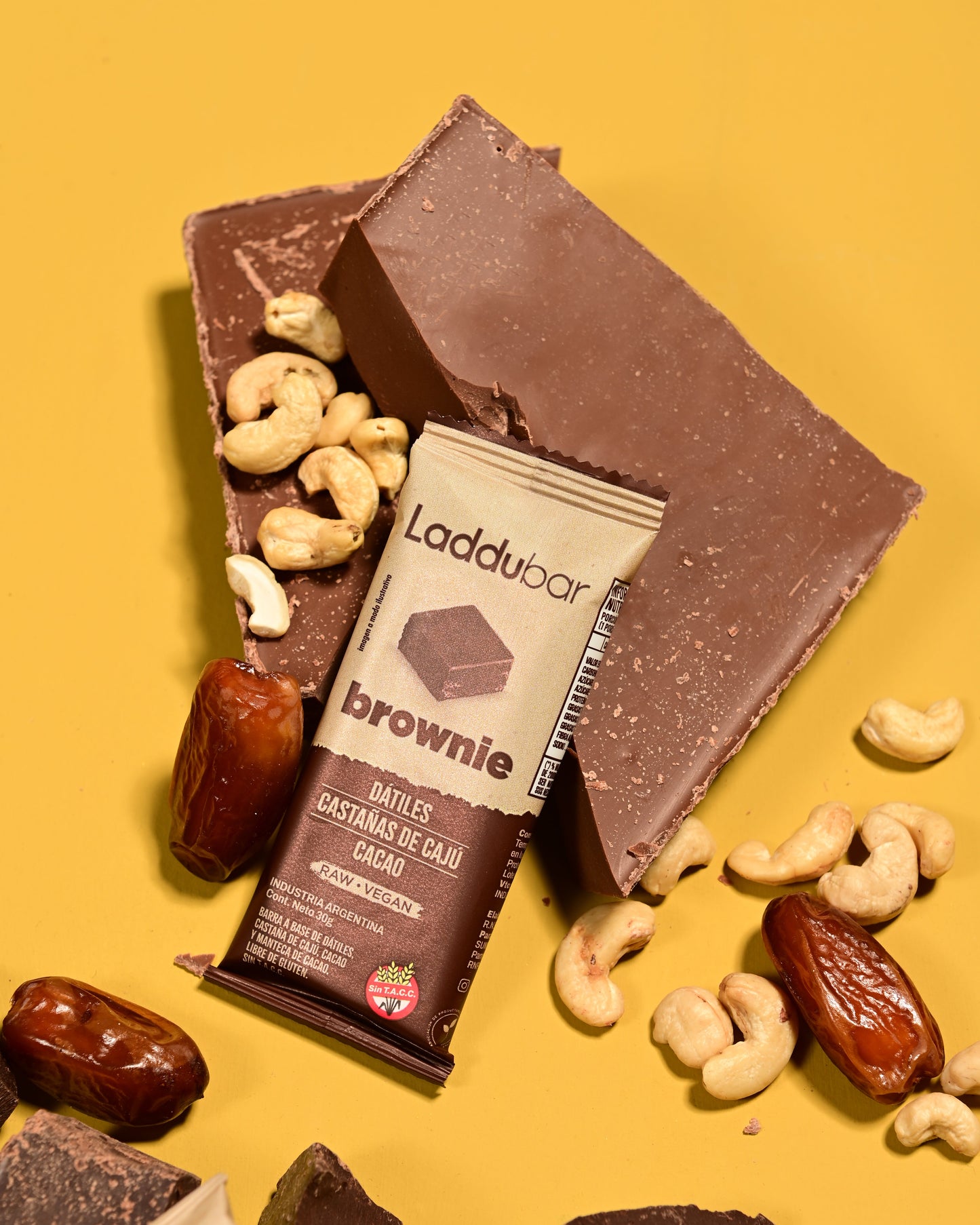 Barrita de Brownie Laddubar - Sin Azúcar Agregada (Pack x12)